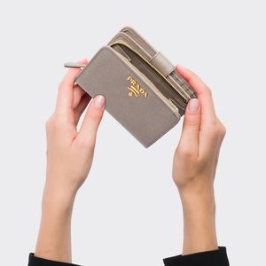 Prada beige Small Saffiano Leather Wallet